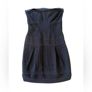 Diane Von Furstenberg Strapless Black Pleated Cocktail Dress